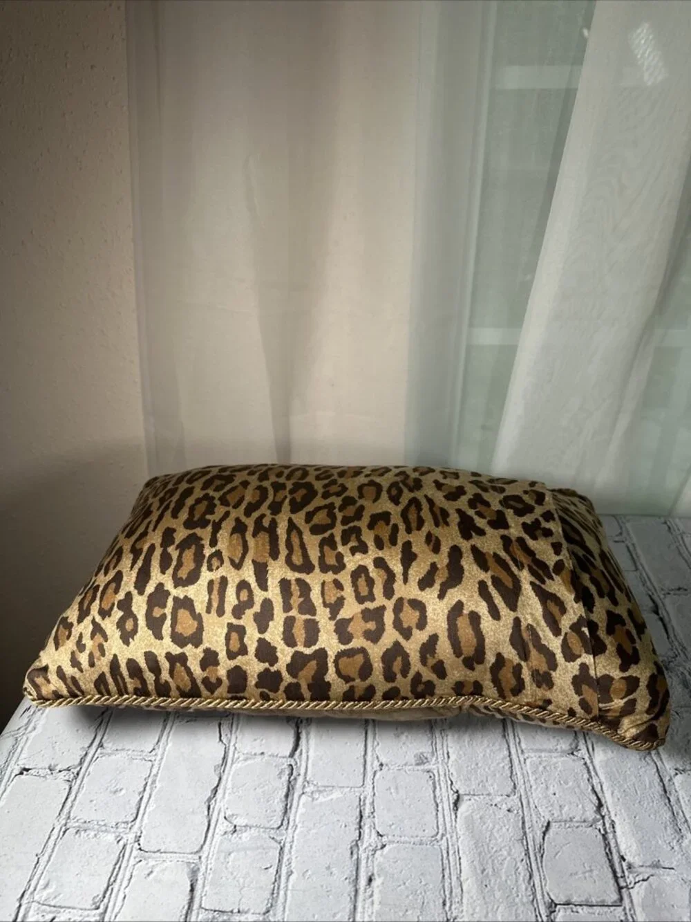 90s Ralph Lauren Aragon Leopard Print & Equestrian Paisley Venetian Throw Pillow